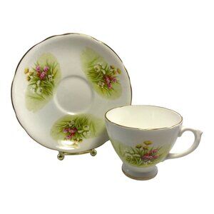 Vintage Royal Imperial Bone China Tea Cup & Saucer Set Floral Design